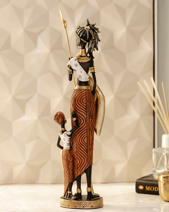 WARRIOR OF LOVE - African lady with baby showpiece