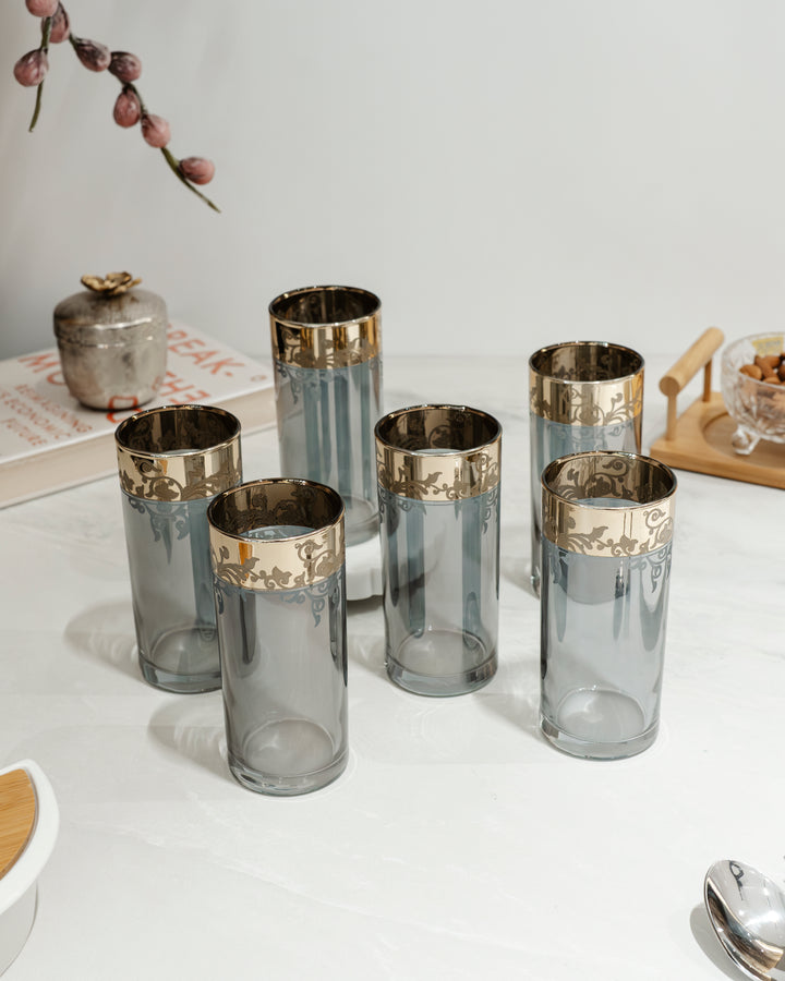 PURE LEAF GLASS - GLASSWARE(LONG GLASS)(SET OF 6)