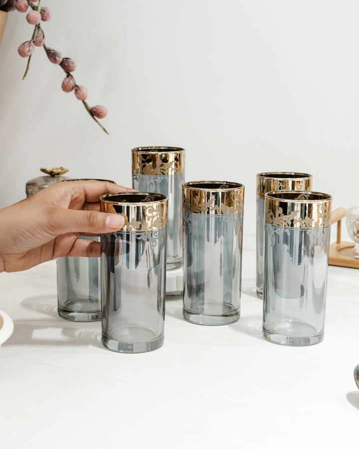 PURE LEAF GLASS - GLASSWARE(LONG GLASS)(SET OF 6)