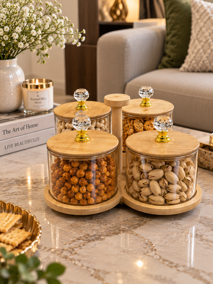 LuxeSpin AIRTIGHT ROTATING Snack Caddy