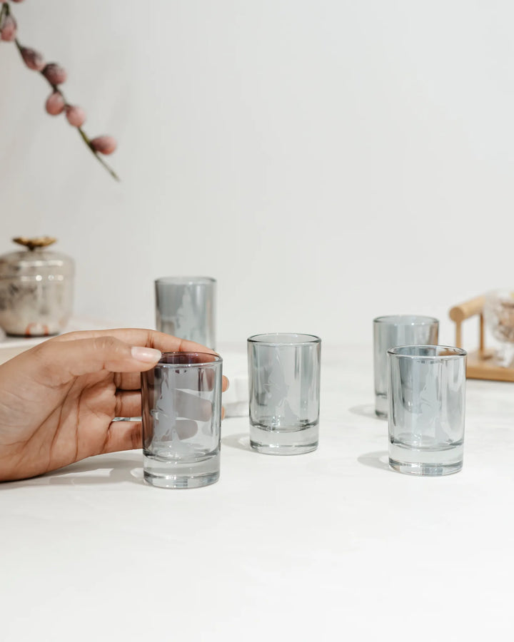 BLUE LUME - SHORT GLASS SET(SET OF 6)