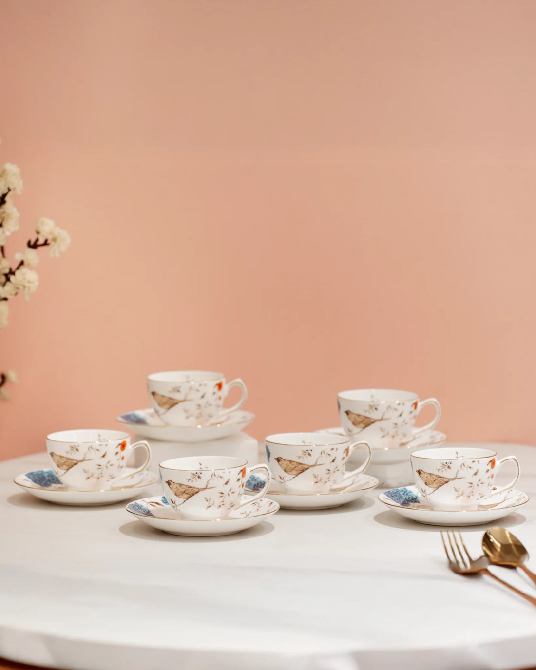Celeste Cup & Saucer Set - CUP SET OF 6