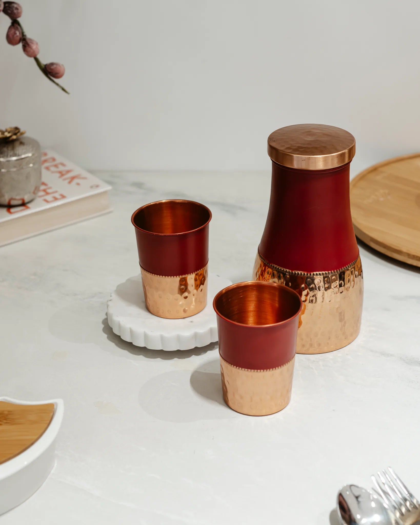 TIMELESS COPPER SET - COPPER BOTTLE 2 GLASS SET