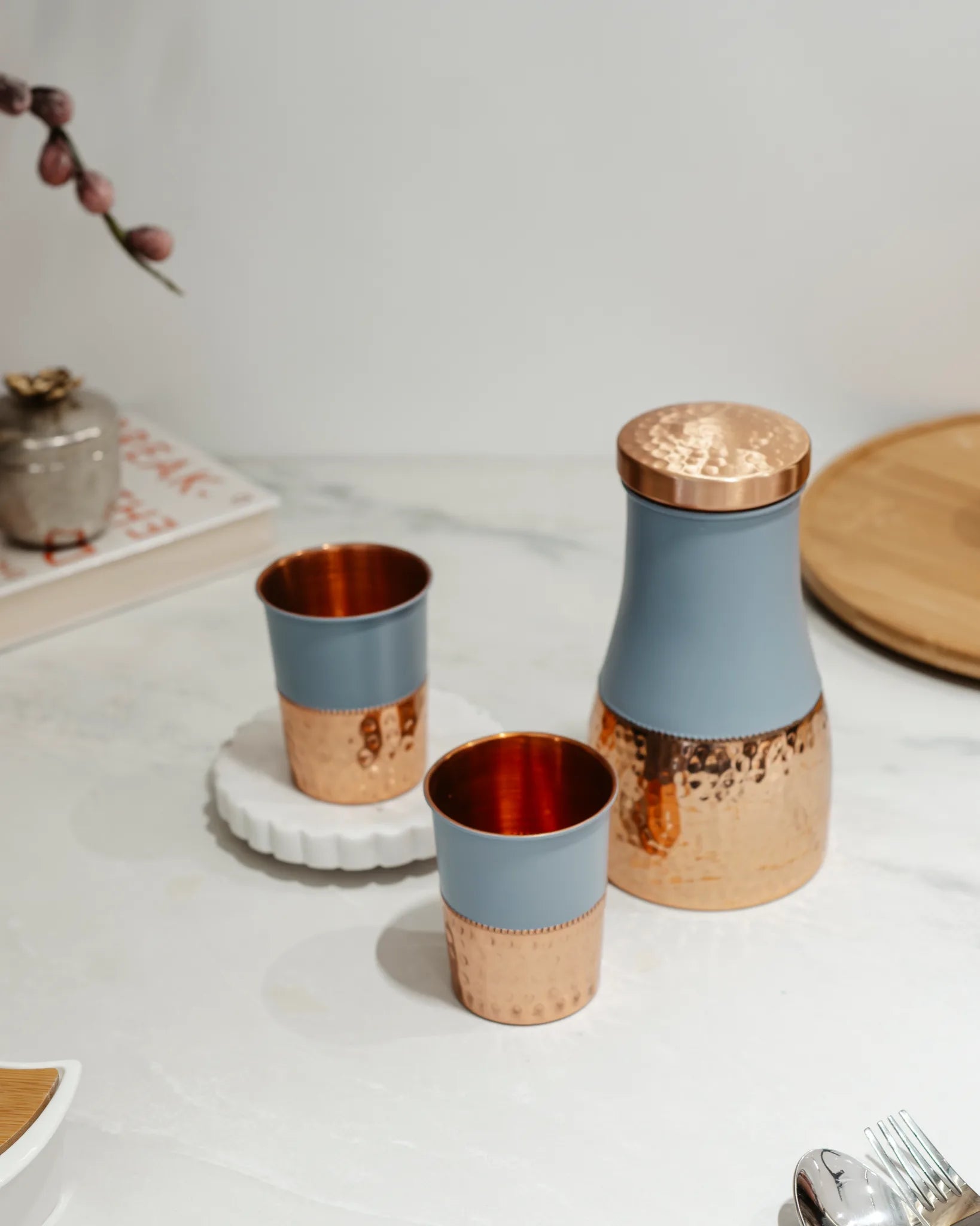 TIMELESS COPPER SET - COPPER BOTTLE 2 GLASS SET