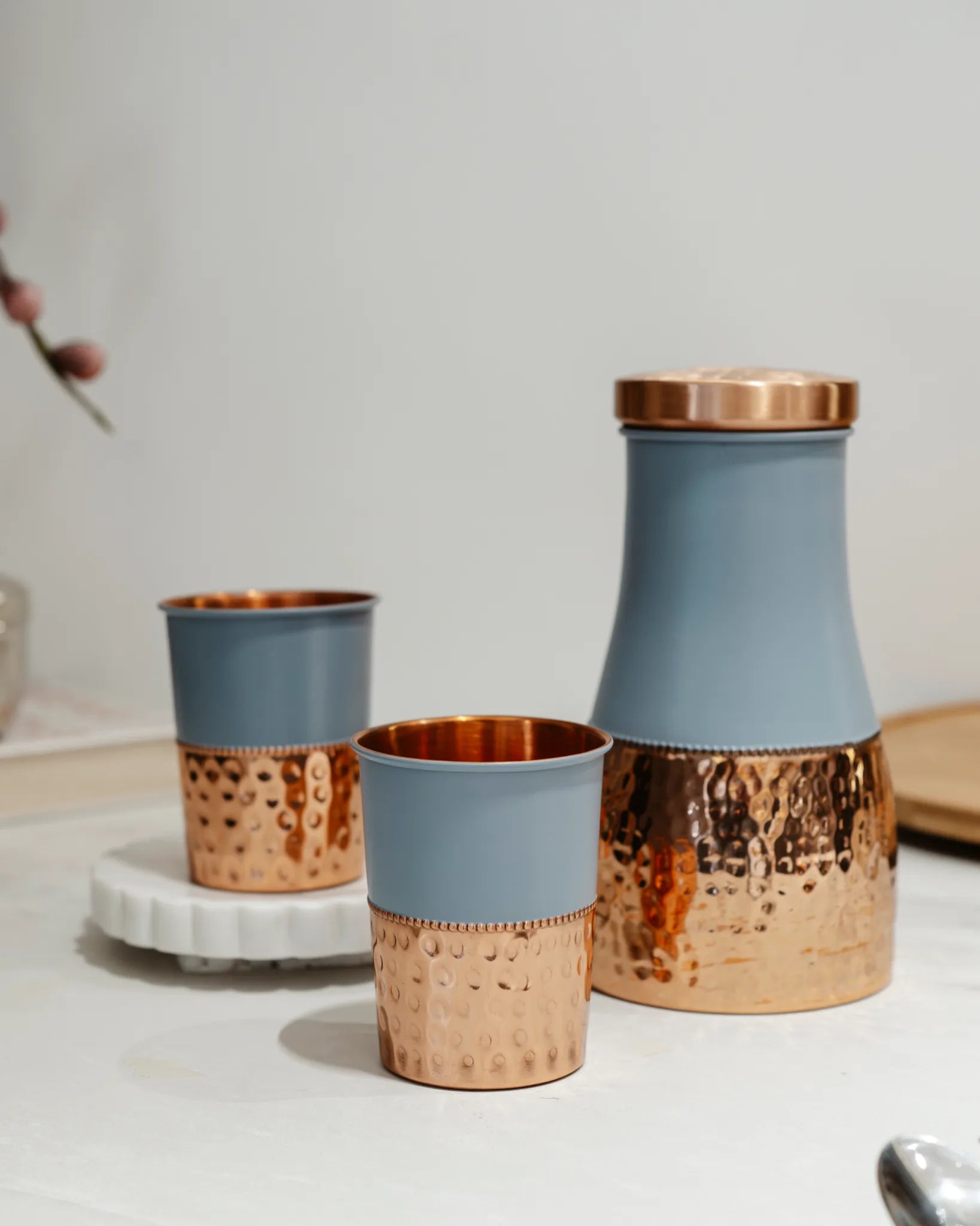 TIMELESS COPPER SET - COPPER BOTTLE 2 GLASS SET