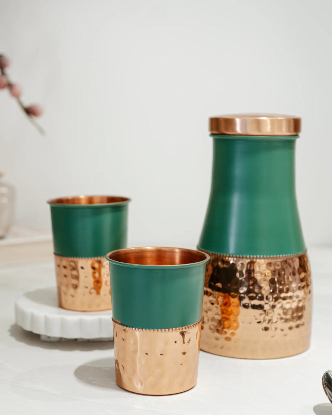 TIMELESS COPPER SET - COPPER BOTTLE 2 GLASS SET
