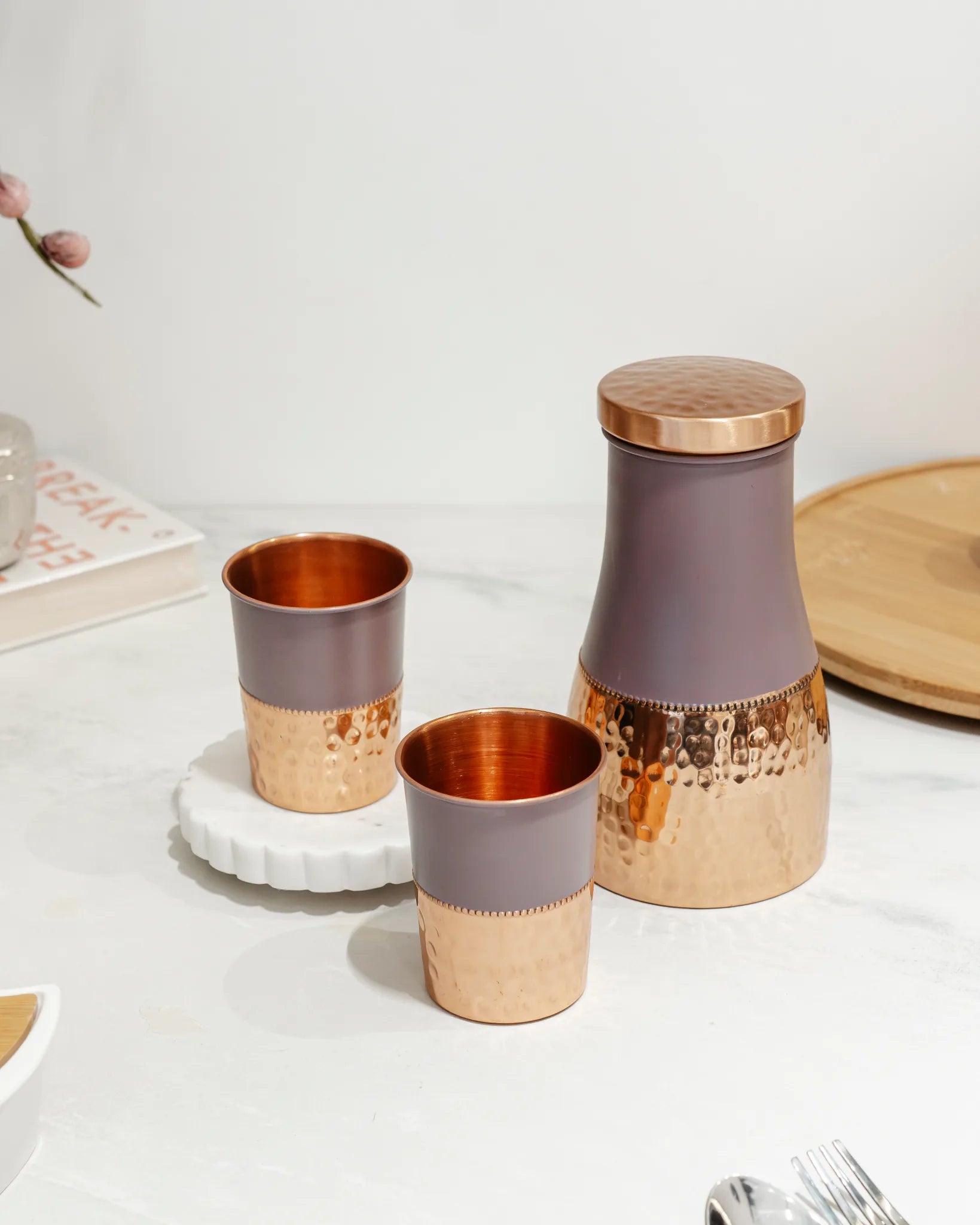 TIMELESS COPPER SET - COPPER BOTTLE 2 GLASS SET