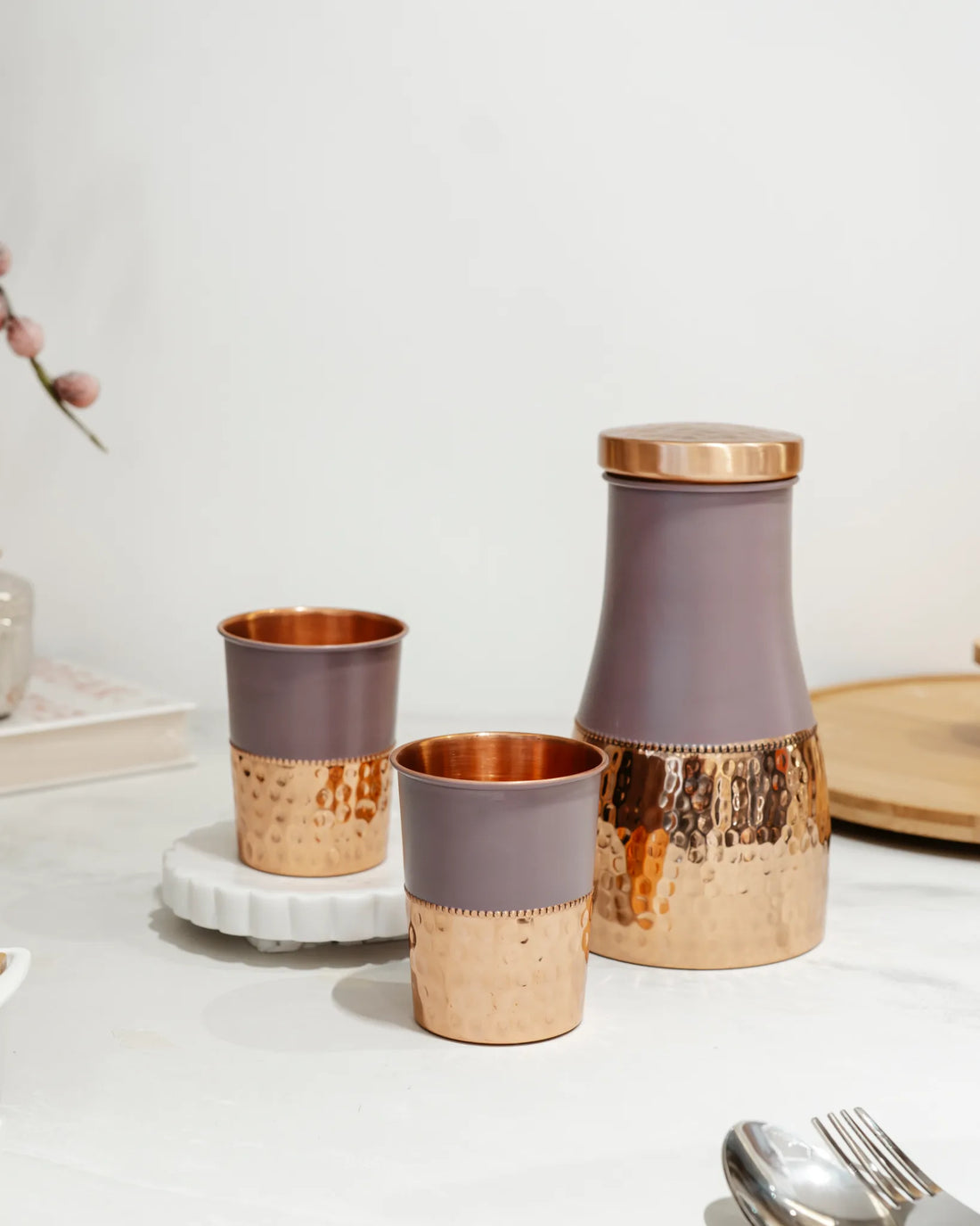 TIMELESS COPPER SET - COPPER BOTTLE 2 GLASS SET
