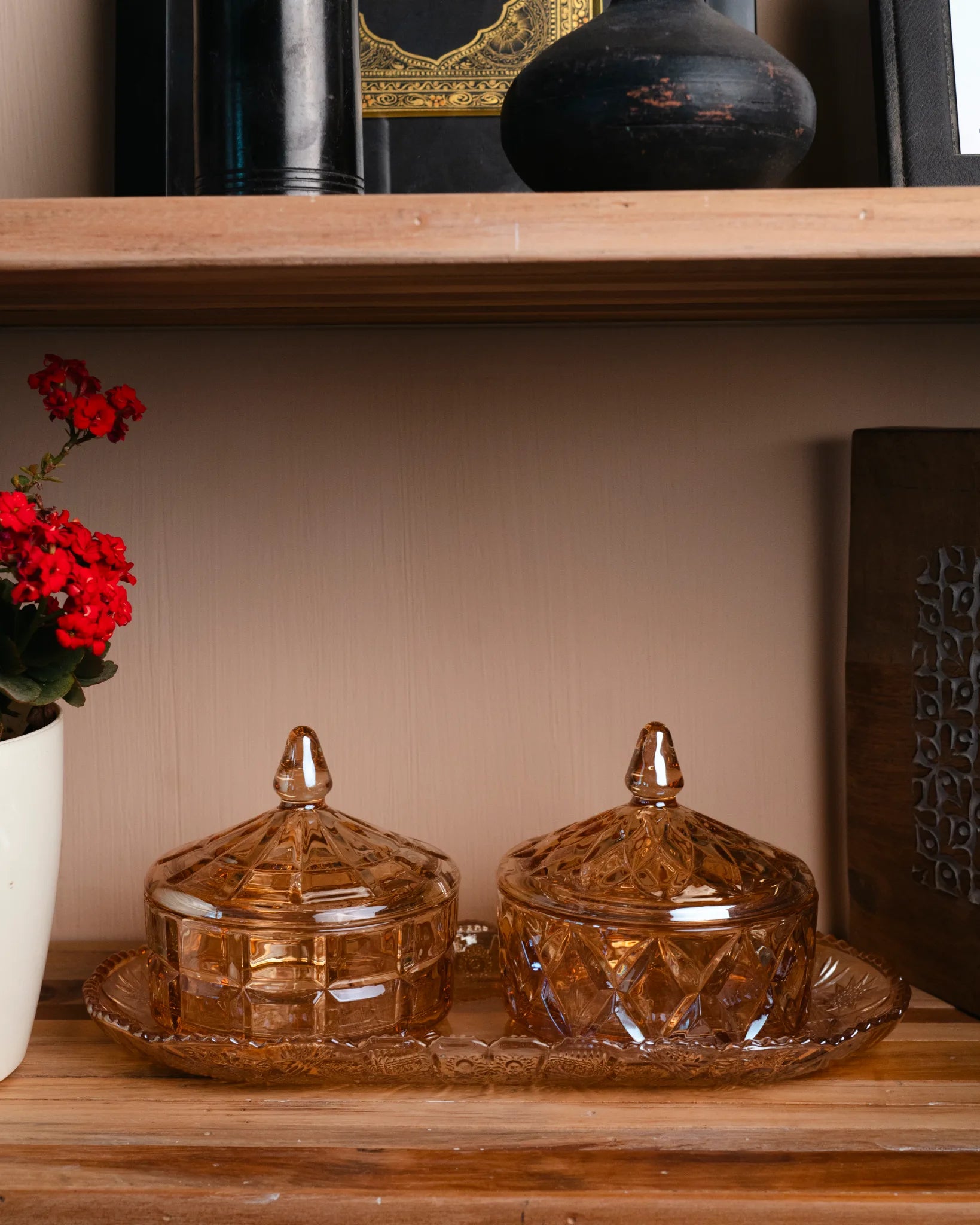 CRYSTAL CLEAR SET - TRAY 2BOWL SET