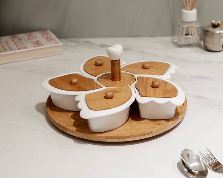 GILDED DRY FRUIT TRAY - ROTATING DRY FRUIT BOX