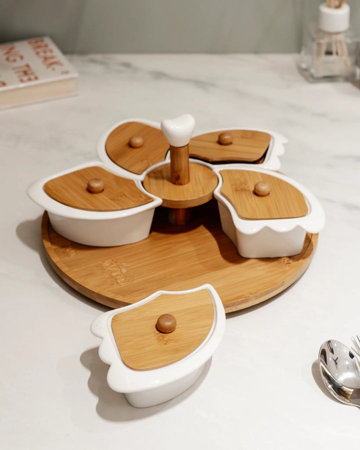 GILDED DRY FRUIT TRAY - ROTATING DRY FRUIT BOX