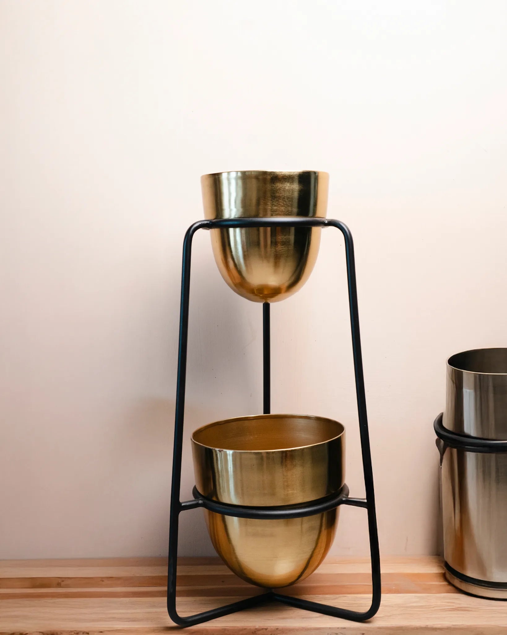 THE METALLIC ELEGANCE - DOUBLE PLANTER(GOLDEN)