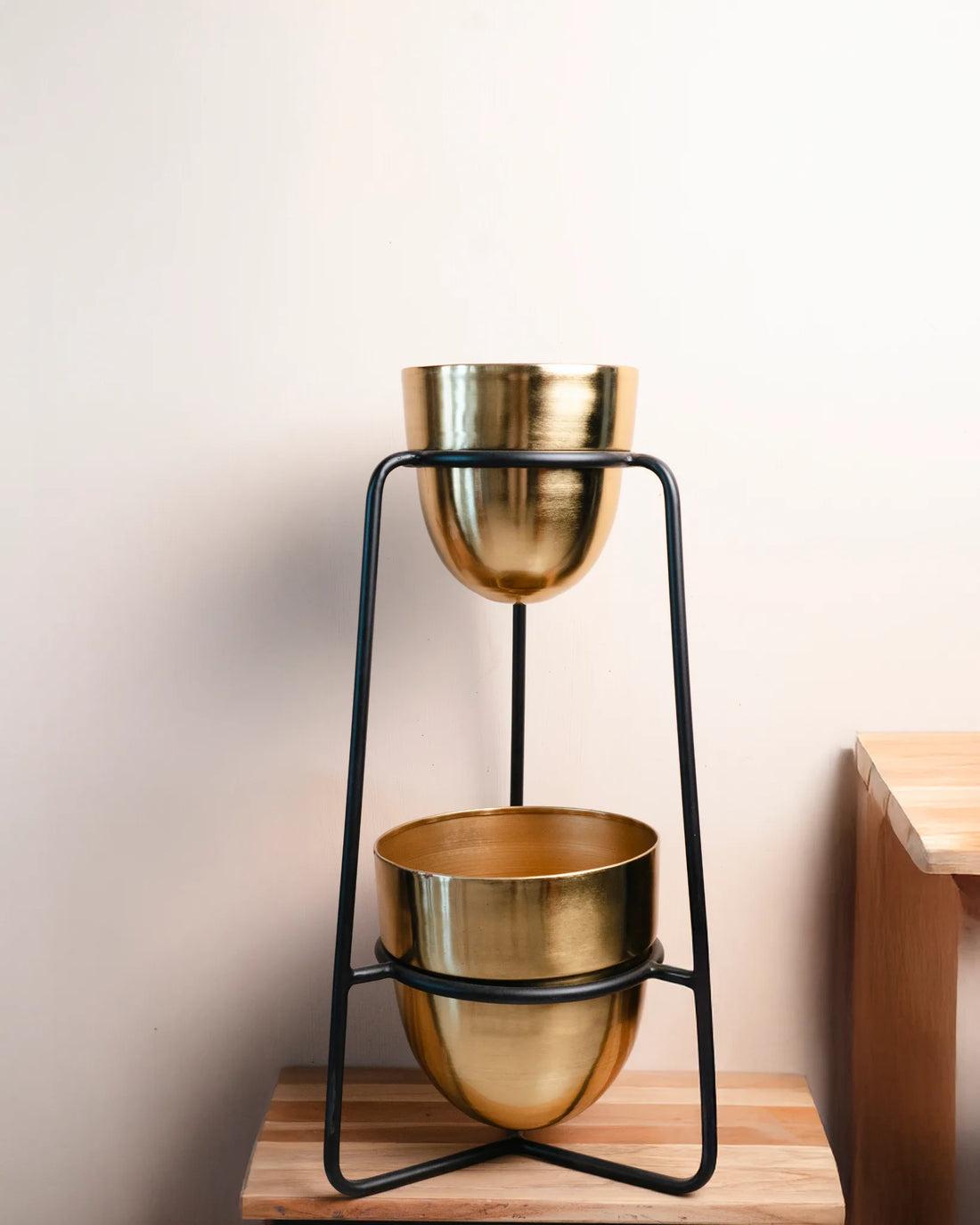 THE METALLIC ELEGANCE - DOUBLE PLANTER(GOLDEN)