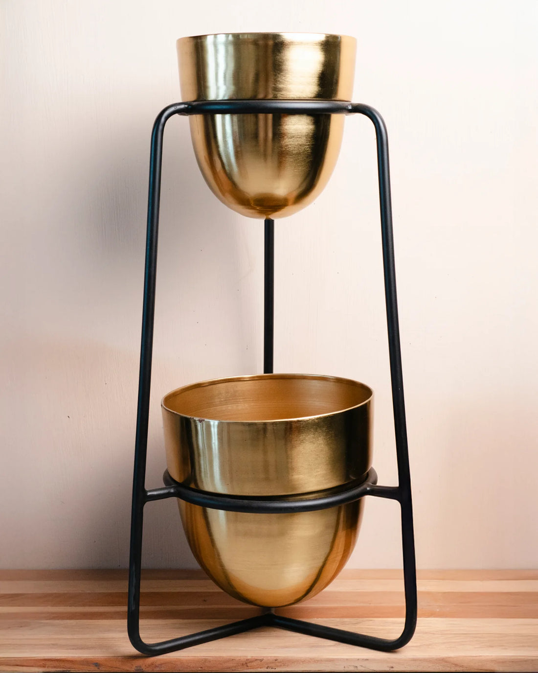 THE METALLIC ELEGANCE - DOUBLE PLANTER(GOLDEN)