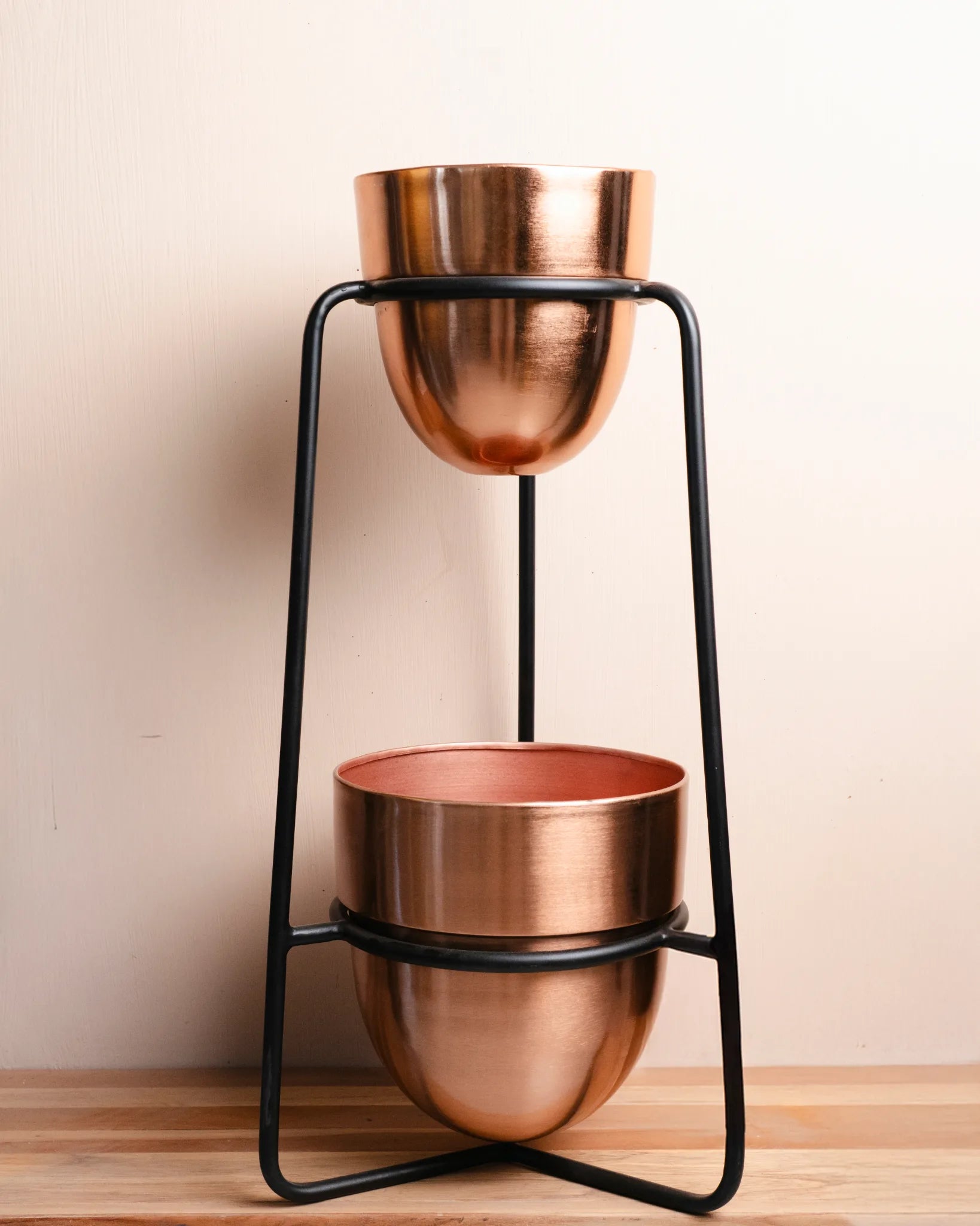 THE METALLIC ELEGANCE - DOUBLE PLANTER(GOLDEN)