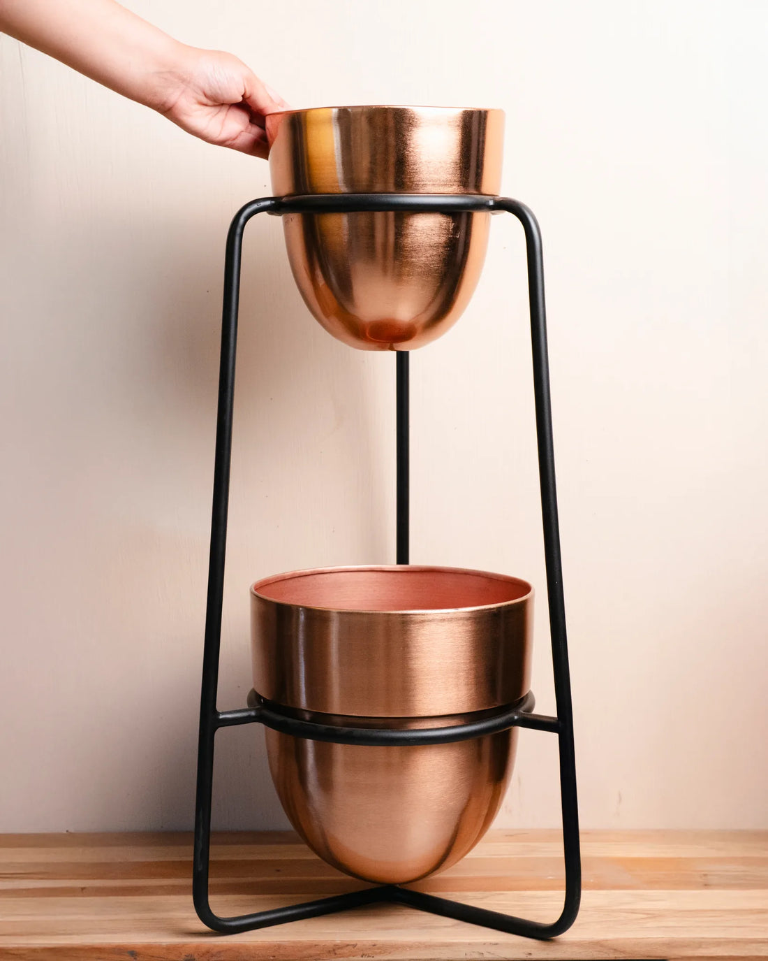 THE METALLIC ELEGANCE - DOUBLE PLANTER(GOLDEN)