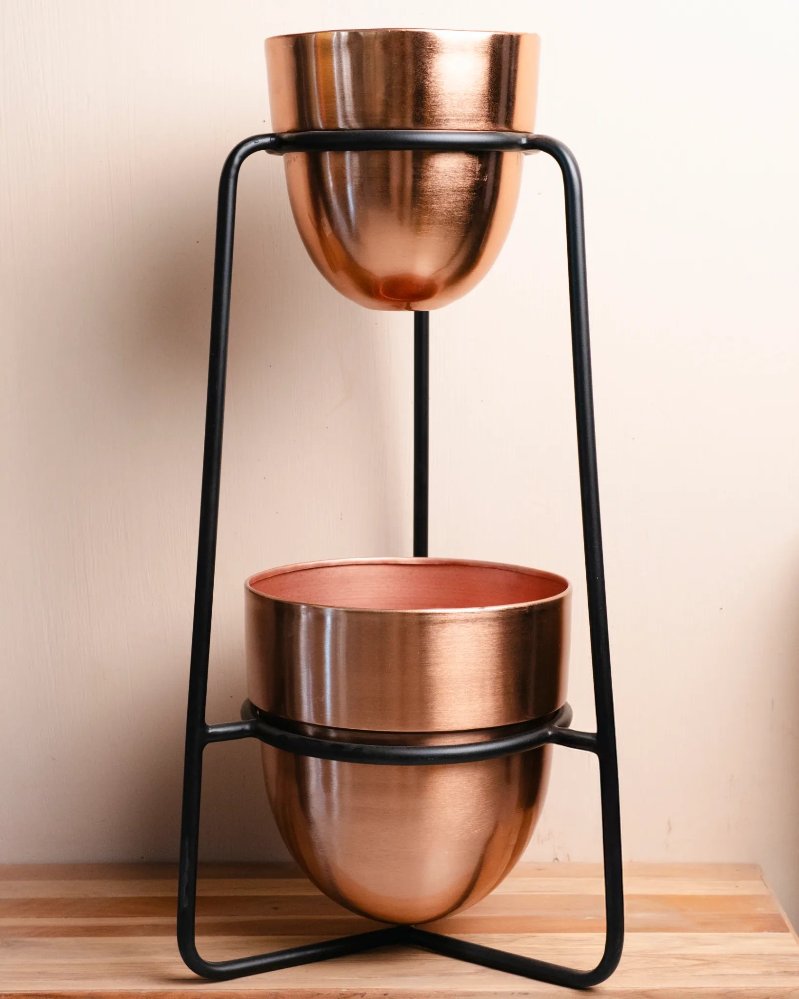 THE METALLIC ELEGANCE - DOUBLE PLANTER(GOLDEN)