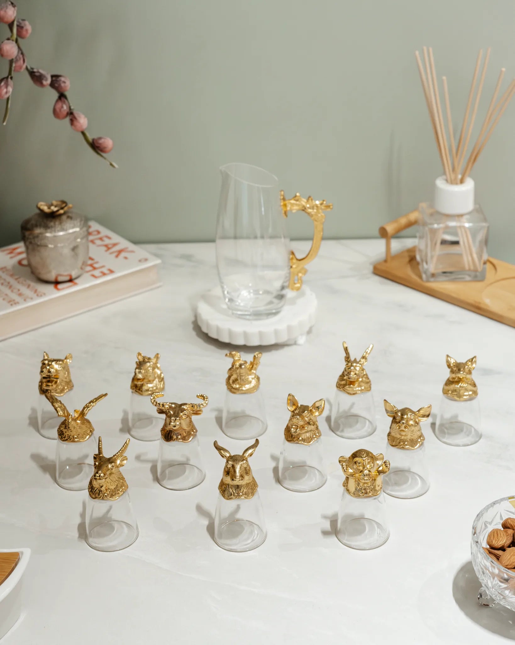 THE SAFARI SIP - SHORT GLASS SET OF 12 AND ONE MUG (SMALL)