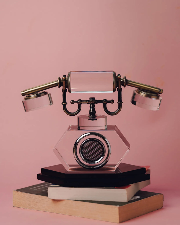 Vintage Crystal Telephone Showpiece - CRYSTAL TELEPHONE